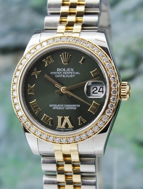 (image for) ROLEX MID SIZE STAINLESS STEEL & 18K YELLOW GOLD OYSTER PERPETUAL DATEJUST / 178383